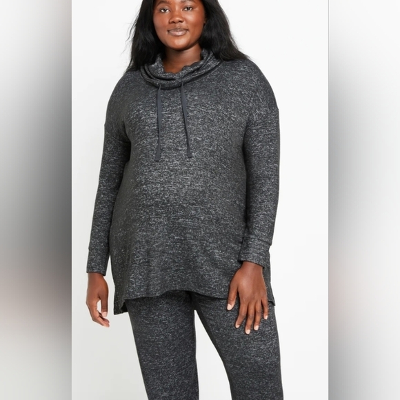 Motherhood Maternity Brushed Hacci Cowl Neck Hi Lo Sweater Gray Size S Small - Picture 5 of 15